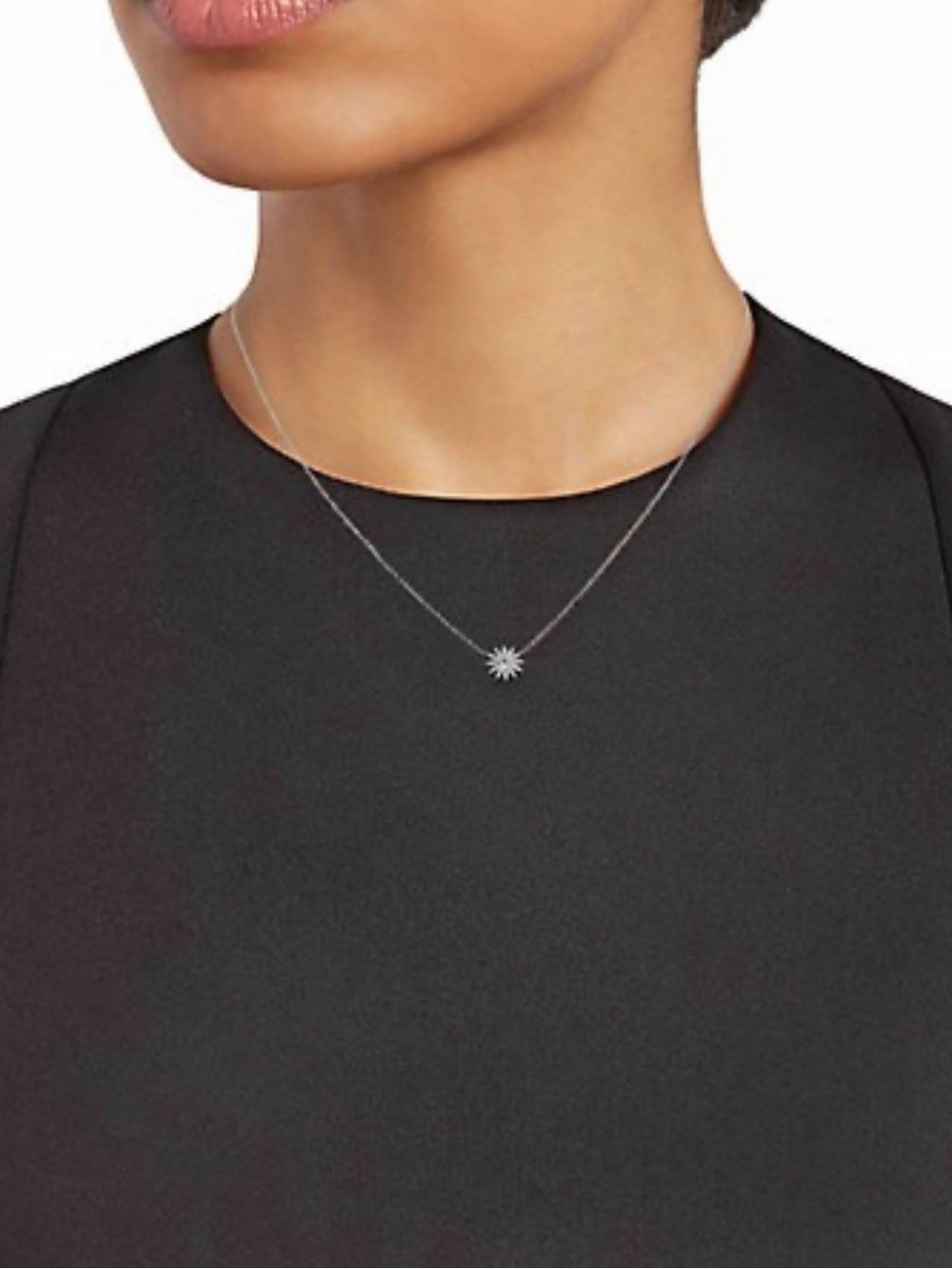 Saks Fifth Avenue Collection 14K White Gold & Diamond Starburst Pendant Necklace